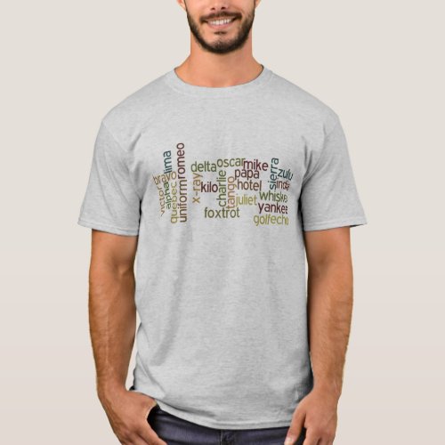 A Through Z Phonetic Alphabet Telephony Wordle T_Shirt