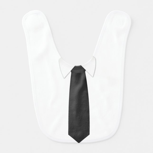 A tie on a baby bib (Front)