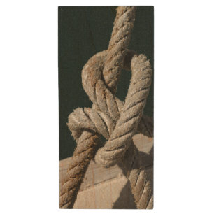 A Tied Knot On A Jetty   Portugal Wood USB Flash Drive