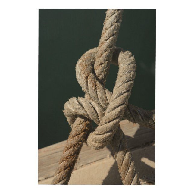 A Tied Knot On A Jetty | Portugal Wood Wall Decor (Front)