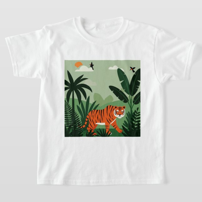 A tiger in a tropical  forest  T-Shirt (Laydown)