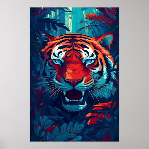 A Tiger In Jungle Poster Art Print Wall Art