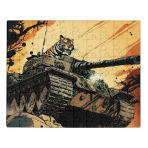 A Tiger tank with a tiger on it