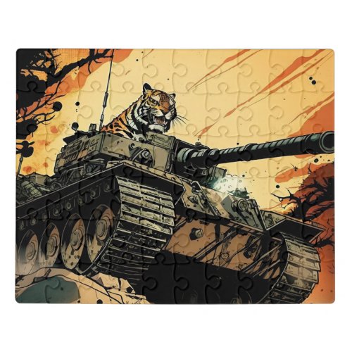 A Tiger tank with a tiger on it Jigsaw Puzzle