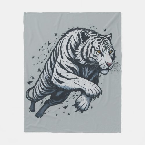 A Tigers Reflection Fleece Blanket