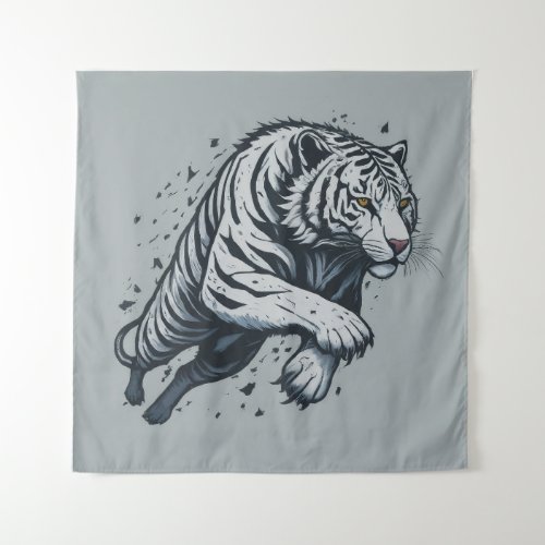 A Tigers Reflection Tapestry