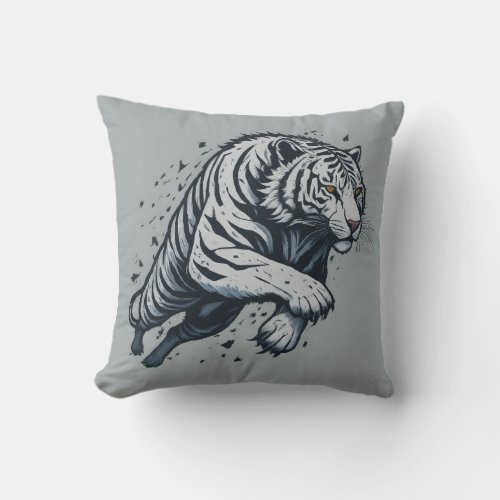 A Tigers Reflection Throw Pillow