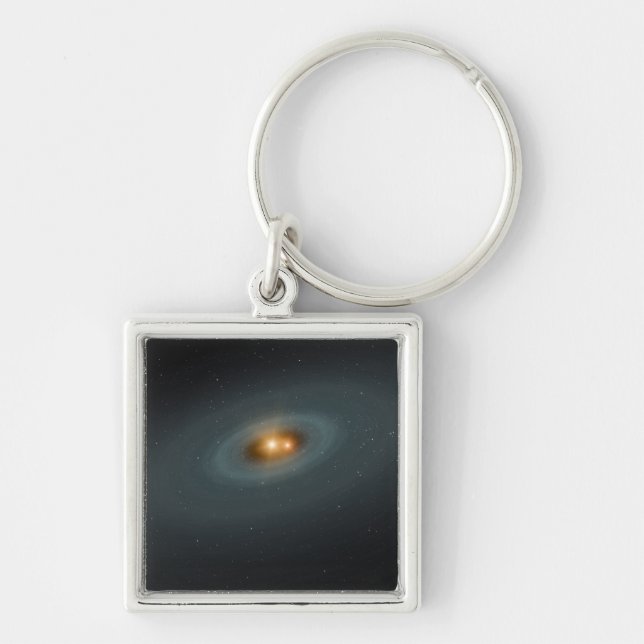 A tight pair of stars and a surrounding disk keychain (Front)