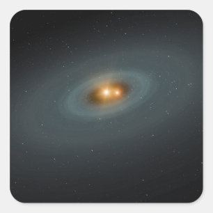 A tight pair of stars and a surrounding disk square sticker