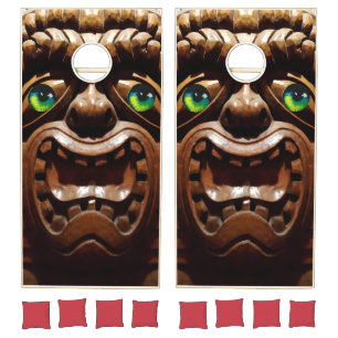 A Tiki Terraced - Ken Gage Art Cornhole Set