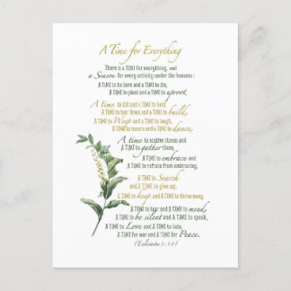A time for everything - Ecclesiastes 3: 1-8 Postcard