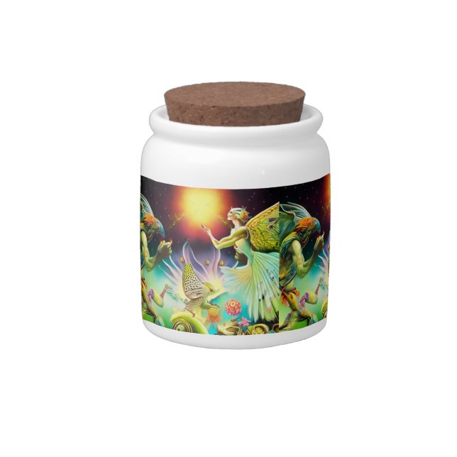 A Time of Recompense Oil Painting Candy Jar (Right)