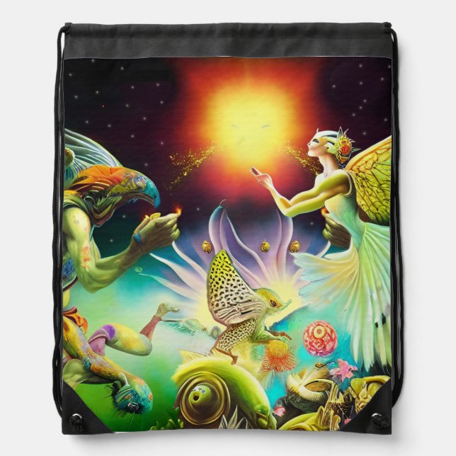 A Time of Recompense Oil Painting Drawstring Bag (Front)
