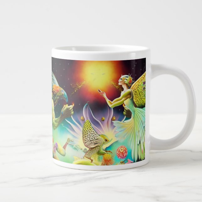 A Time of Recompense Oil Painting Giant Coffee Mug (Right)
