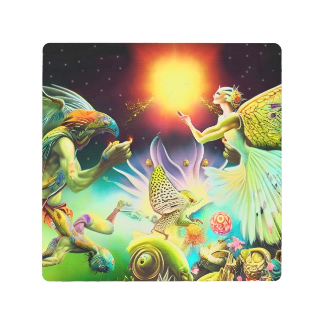 A Time of Recompense Oil Painting Metal Print (Front)