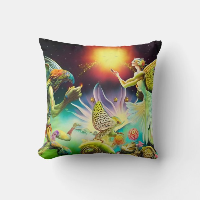 A Time of Recompense Oil Painting Throw Pillow (Front)