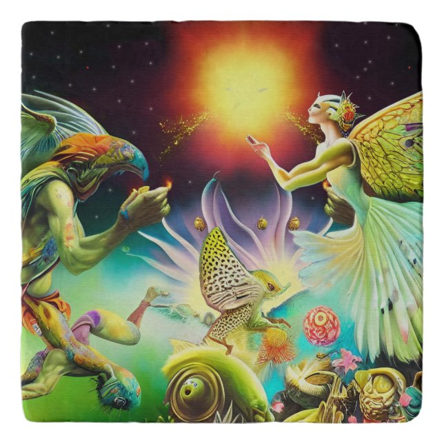 A Time of Recompense Oil Painting Trivet (Front)