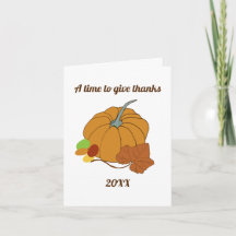 A time to give thanks pumpkin and leaf