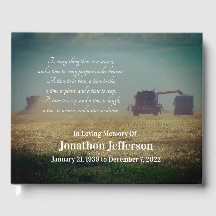 "A Time to Reap" Combines in Field Farmer Memorial