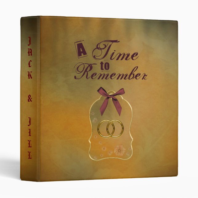 A Time to Remember Wedding Album AveryBinder Binder (Front/Spine)
