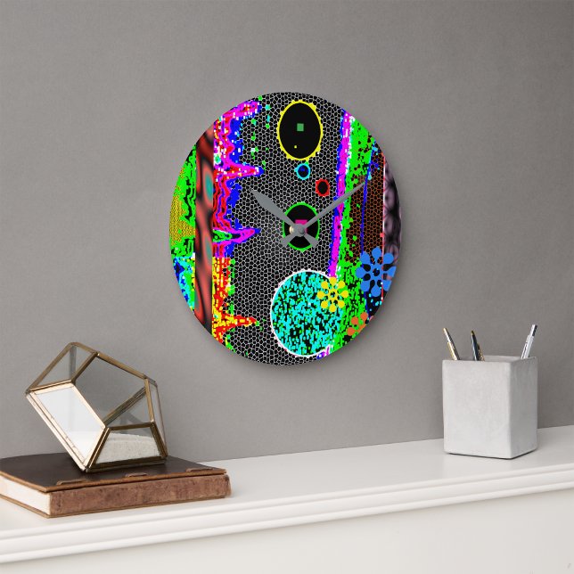 A Timeless Fusion of Color & Mystery  Large Clock (Creator Uploaded)