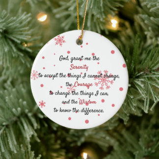 A timeless serenity prayer ceramic ornament