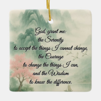 A timeless serenity prayer ceramic ornament