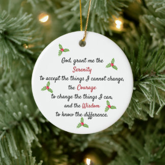 A timeless serenity prayer ceramic ornament