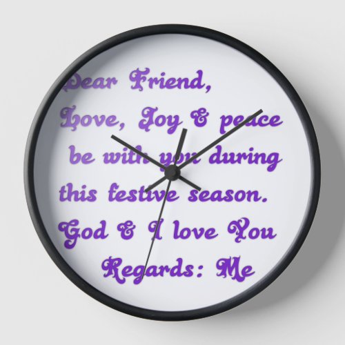 A Timepiece of Love Joy and Peace Wall Clock