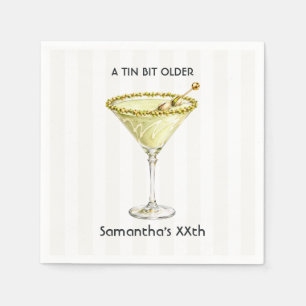 A Tin Bit Older Pistachio Martini Birthday Party Napkins
