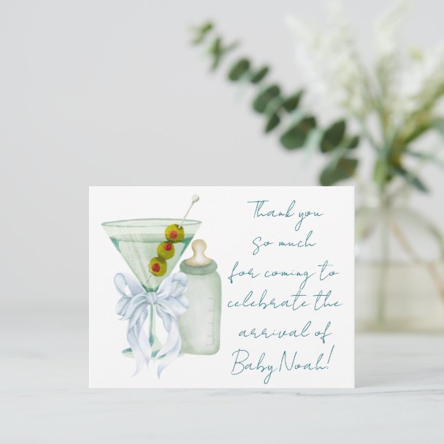 A Tini Baby Boy Thank You Post Card (Standing Front)