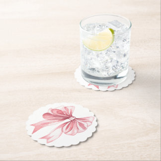 A Tini Baby Girl Bow Paper Coaster