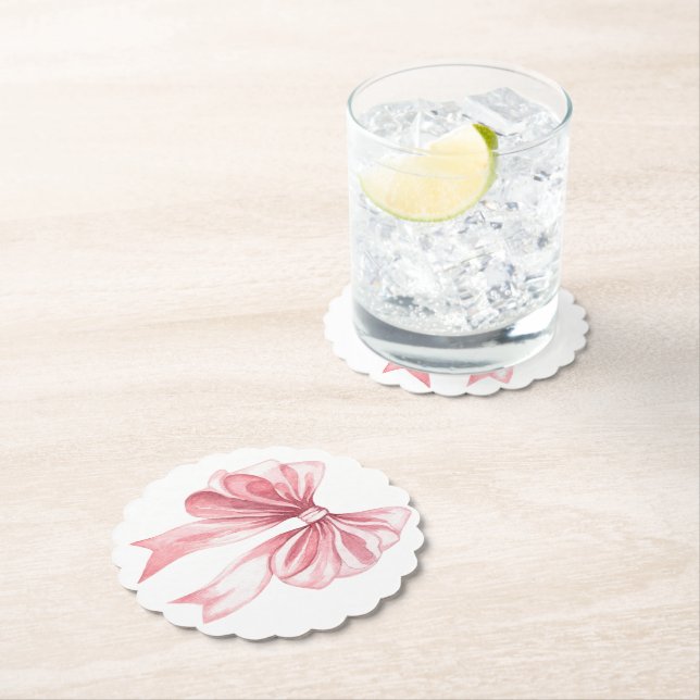 A Tini Baby Girl Bow Paper Coaster (Insitu)