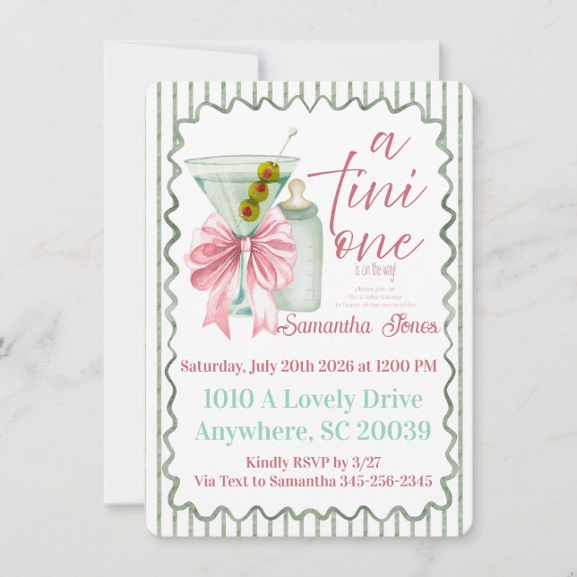 A Tini Baby Girl Invitation (Front)