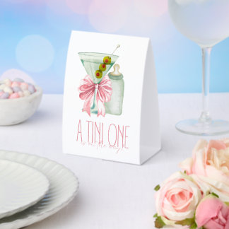 A tini baby girl paper table tent 