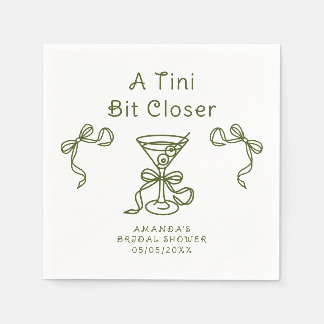 A Tini Bit Closer Bridal shower  Napkins (Front)