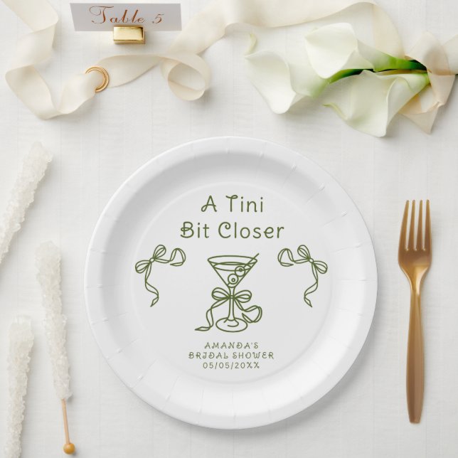 A Tini Bit Closer Bridal shower  Paper Plates (Wedding)