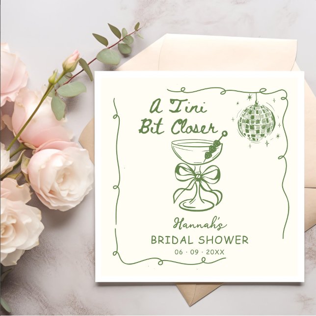 A Tini Bit Closer Drawn Bridal Shower  Napkins (Creator Uploaded)