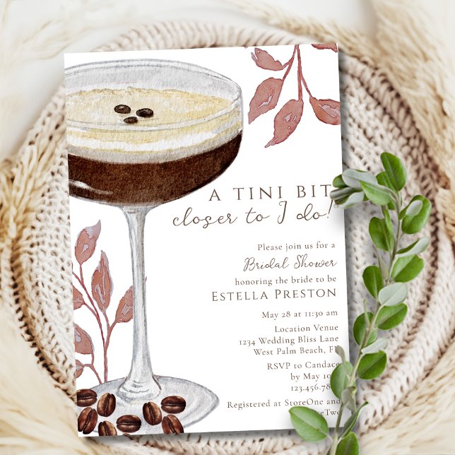 A Tini Bit Closer Espresso Martini Bridal Shower Invitation (Creator Uploaded)