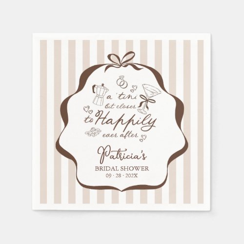A Tini Bit Closer Espresso Martini Bridal Shower Napkins