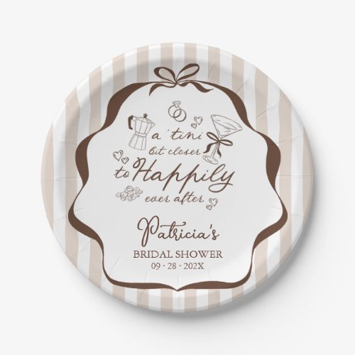 A Tini Bit Closer Espresso Martini Bridal Shower Paper Plates