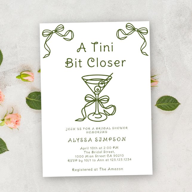 A Tini Bit Closer Hand Drawn Bridal Shower Invitation (Creator Uploaded)