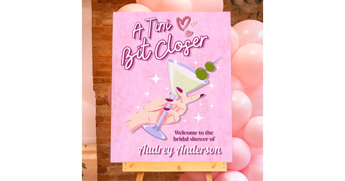 Welcome Bit A Tini Bit Closer Maritini Welcome Sign | Zazzle