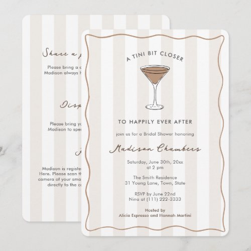 A Tini Bit Closer Martini Bridal Shower Invitation