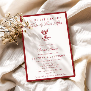A Tini Bit Closer Old Money Martini Bridal Shower Invitation
