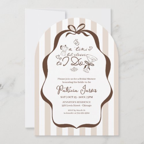 A Tini Bit Closer To I Do Espresso Martini QR Code Invitation