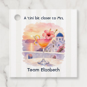 A 'Tini Bit Closer to Mrs Santorini Bachelorette Favor Tags