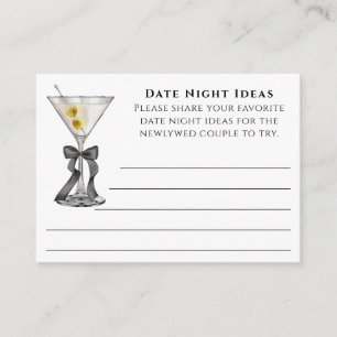 A Tini Bit Dirty Martini Black Bow Bridal Shower Enclosure Card