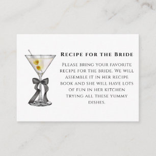 A Tini Bit Dirty Martini Black Bow Recipe Request Enclosure Card