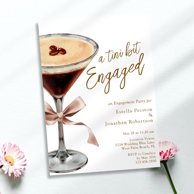 A Tini Bit Engaged Mocha Martini Engagement Party Invitation (Creator Uploaded)